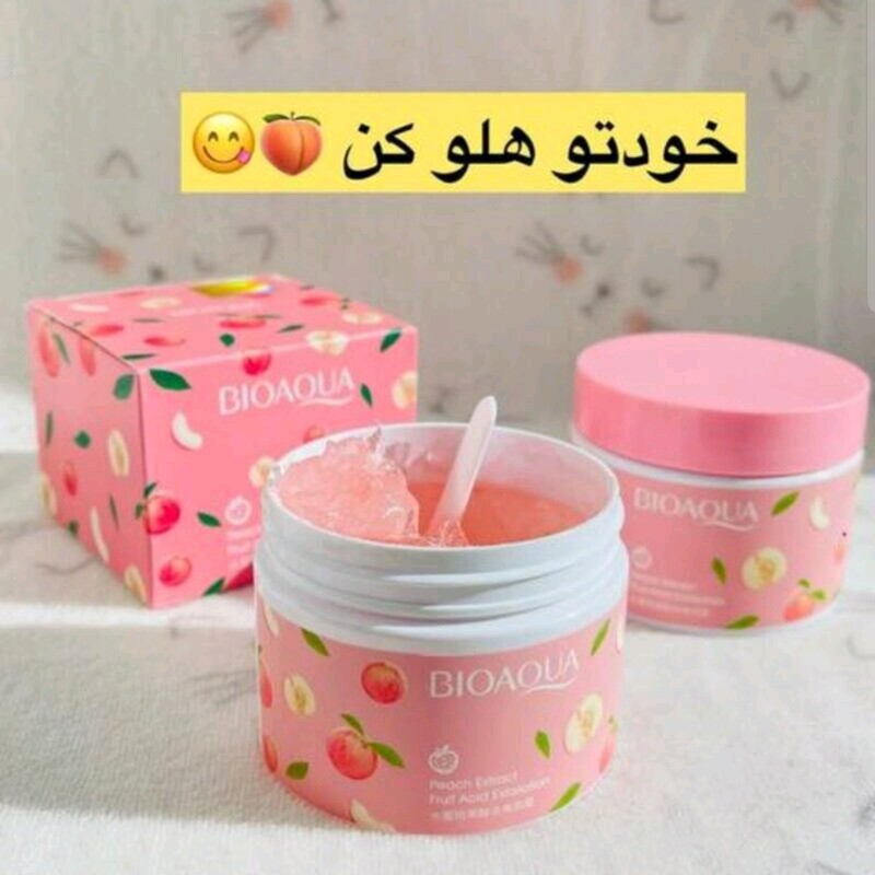 اسکراب هلو بیوآکوا 140 گرم لایه بردار نرم کننده و خوشبو کننده پوست