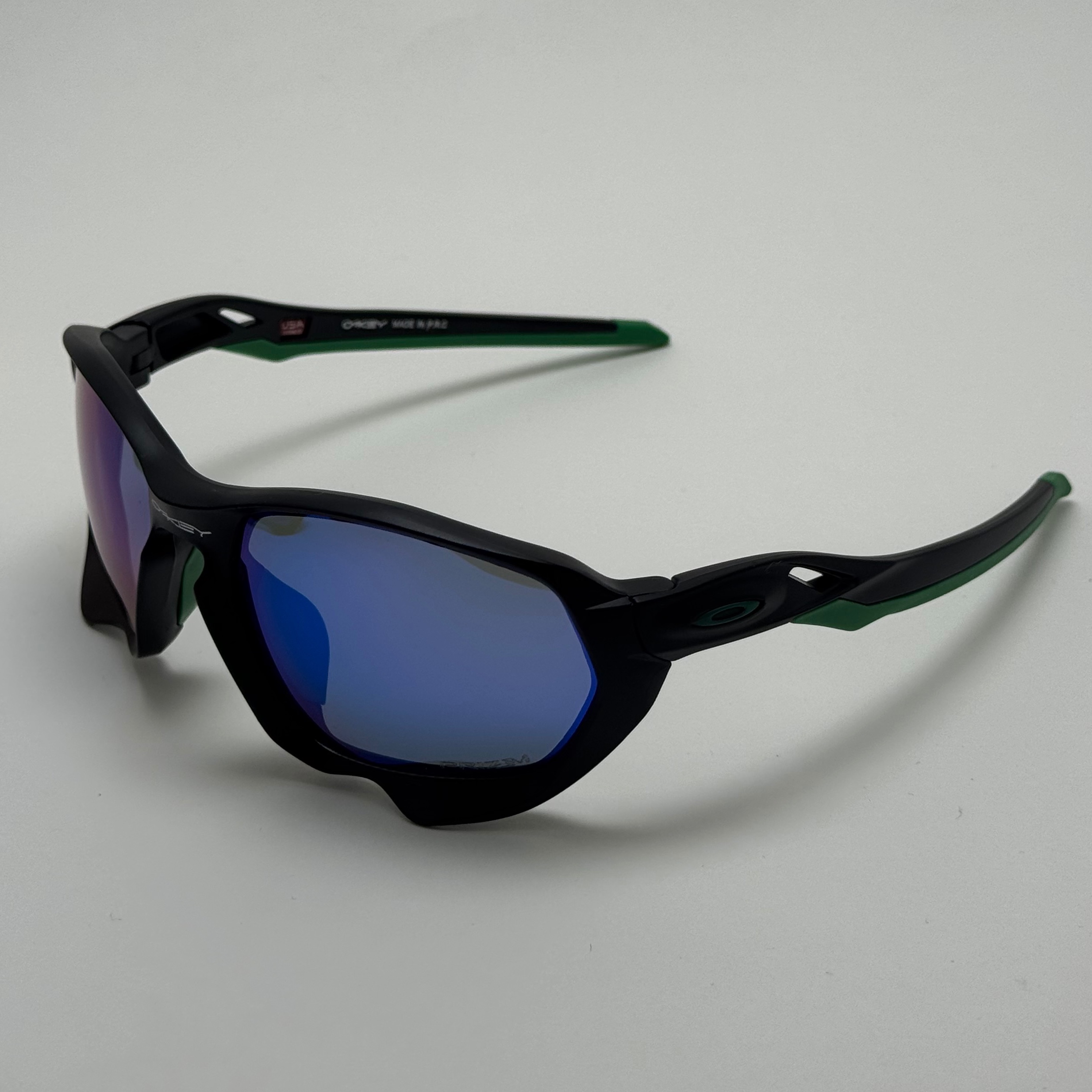 عینک آفتابی اسپرت اوکلی Oakley مدل 9019 سبز مشکی عدسی آبی