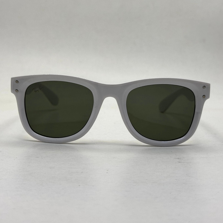 عینک آفتابی ریبن ویفرر ریورس سفید عدسی سبز به همراه پک کامل rayban
