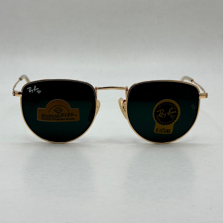 عینک آفتابی ریبن rayban شیشه سنگ مشکی طلایی کد rb 3958