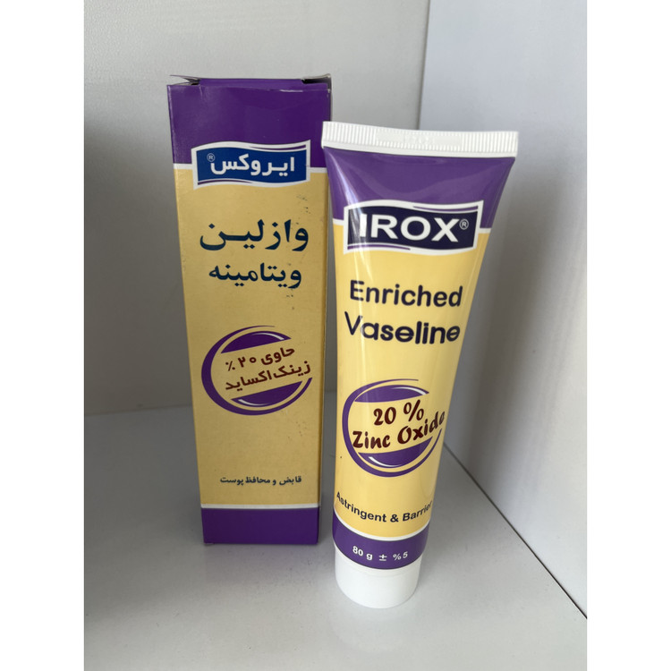 وازلین ویتامینه ایروکس حاوی 20٪ زینک اکساید 80 گرم