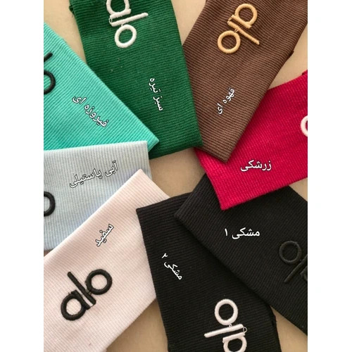 هدبند کبریتی اسپرت ورزشی مدل گلدوزی alo هدبند زنانه
